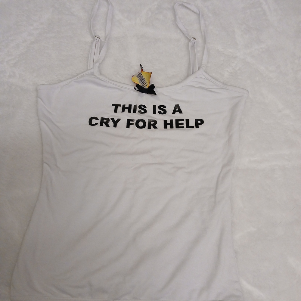 Omighty White Graphic Camisole Top